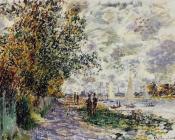 克劳德 莫奈 : The Riverbank at Petit-Gennevilliers